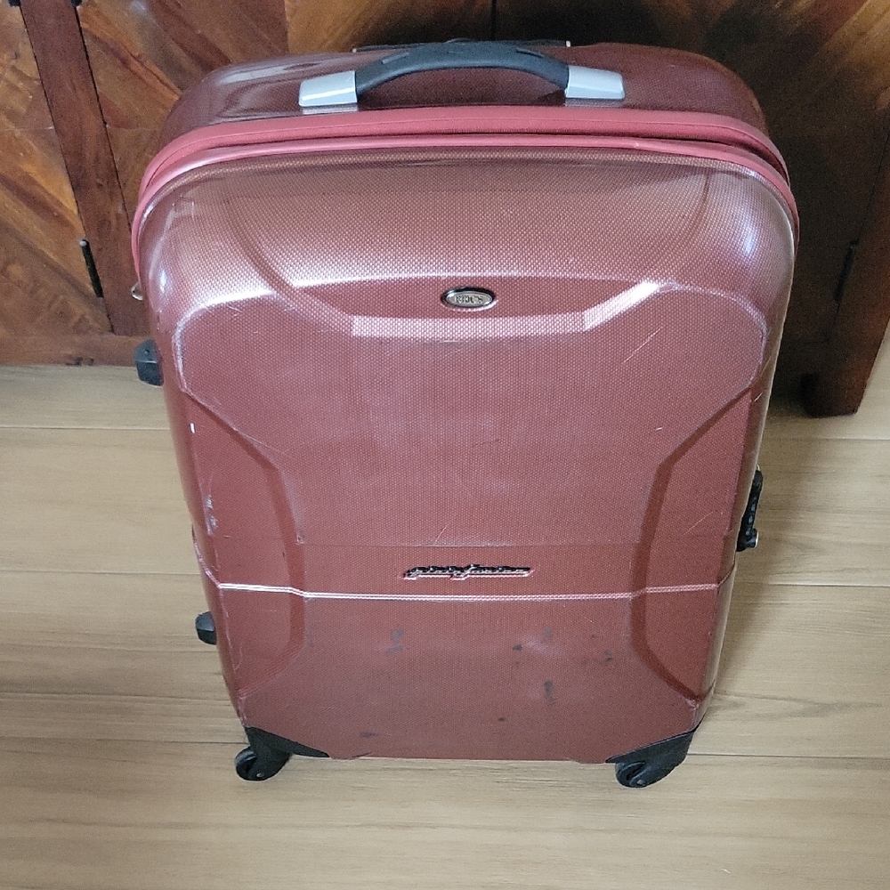 Bric's Elegant Red Textured Suitcase
